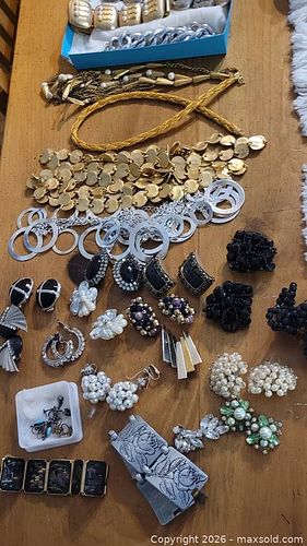 Assorted Vintage Costume Jewelry Lot — Rhinestones, Faux Pearls (1 of 10)