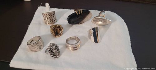 Lot of 9 Mixed Metal Fashion Rings (1 of 6)