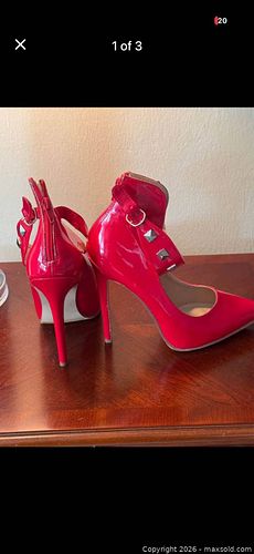Red Patent Leather Very High Heel Pumps Size 10 (1 of 3)