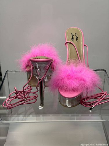 Women’s Pink Clear Platform Stiletto Mules, US 10 (1 of 4)