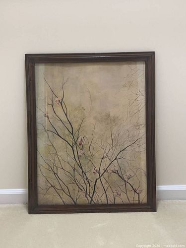 “Flowering Quince” by Jane Chenoweth 125+ years old painting  (1 of 4)