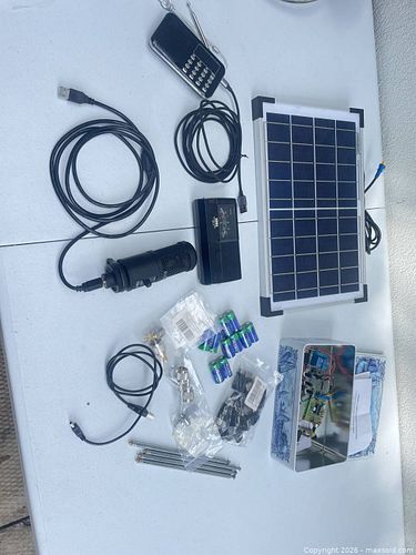 Electronics bundle with USB microphone, Korg tuner, small solar panel (1 of 7)