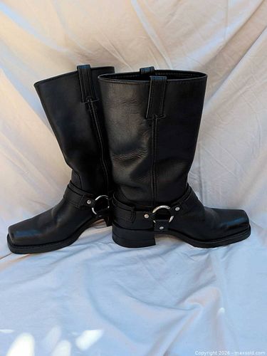 Frye Black Leather Motorcycle Boots Size 9 A (1 of 5)