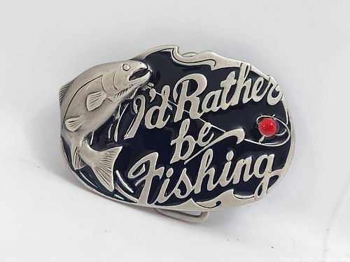 Belt Buckle - I'd Rather Be Fishing (1 of 2)