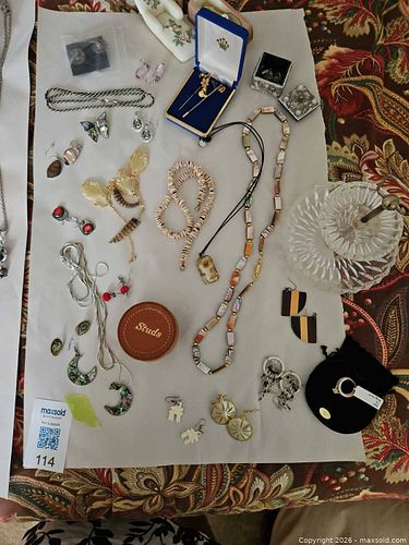 Assorted Costume Jewelry Lot with Shell, Necklaces & Rings (1 of 5)
