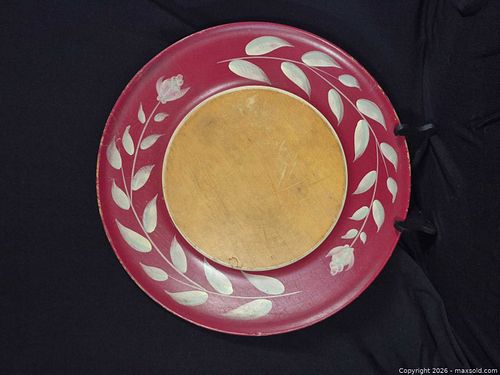 16-inch Wooden Decorative Tray, Hand-Painted Folk Art (1 of 5)