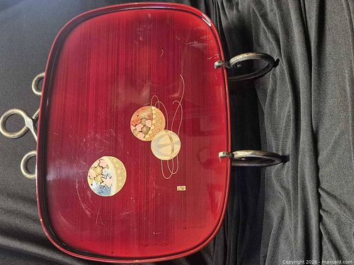 Japanese-Style Red Lacquered Serving Tray (1 of 8)