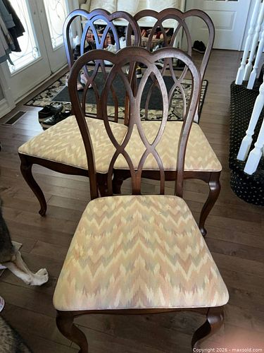 Set of 3 Wooden Queen Anne Dining Chairs (1 of 4)