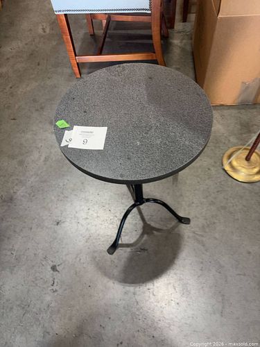 Round Gray Laminate Top Accent Side Table with Metal Base (1 of 3)