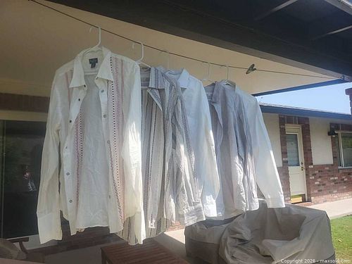 Lot of 5 men's Long-Sleeve Cotton Blend Button-Up Shirts (1 of 3)