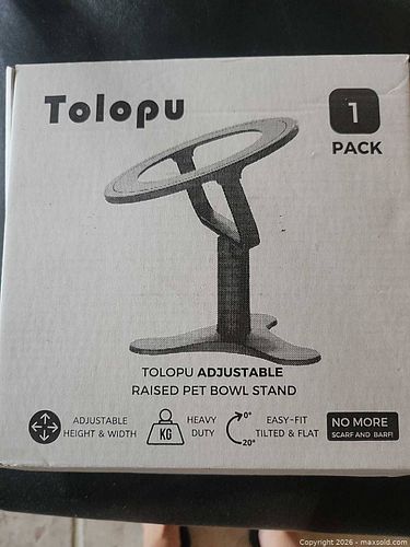 Tolopu Adjustable Raised Pet Bowl Stand with Stainless Bowl (1 of 3)