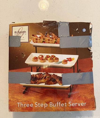 B. Smith Three Step Buffet Server - Ceramic Plates & Metal Stand (1 of 3)