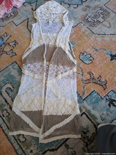 American Rag hooded crochet vest (1 of 2)
