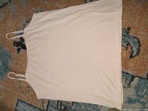 Light Pink & Ivory Spaghetti Strap Camisole, Size M (1 of 3)