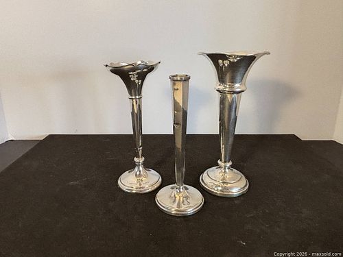 3 Sterling Silver Bud Vases (1 of 10)