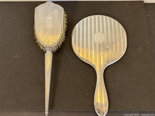 Antique Sterling Silver Mirror and Brush (1 of 7)