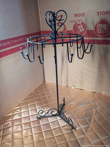 Black Ornate Metal Jewelry Stand Necklace Carousel (1 of 5)