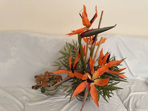 Artificial Floral Arrangement and Decorative Bonsai, Lot of 2 (1 of 7)