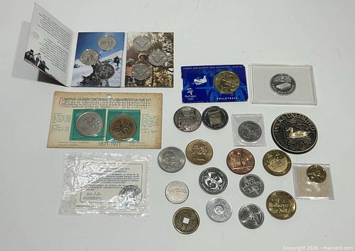 Collection of 27 Vintage Medallions and Tokens incl Ltd Edition Canadian Tire 2010 Coins  (1 of 20)