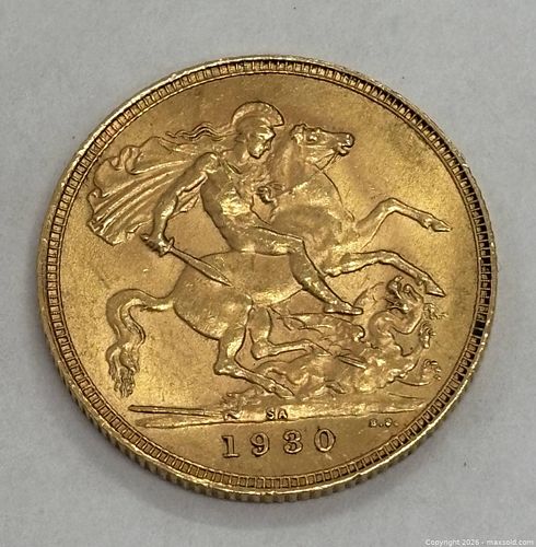 1930 United Kingdom Gold Sovereign, George V (1 of 11)
