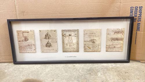 Framed Vitruvian Man & Architectural Sketches Print, Large (1 of 15)