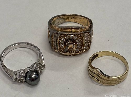 Lot of 3 Mixed Gold & Silver Tone Rings, Sizes 6.75–9 (1 of 16)