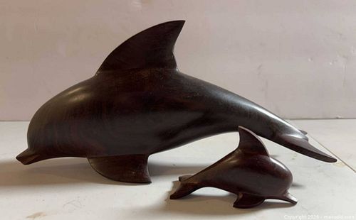 Wooden Dolphin Sculptures (1 of 10)