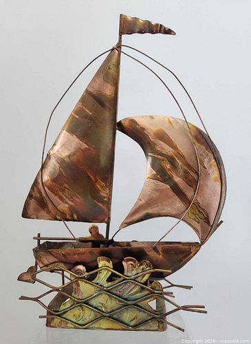 Metal Sailboat Music Box  (1 of 4)