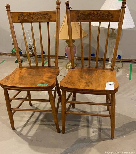 Wood Spindle Back Chairs (1 of 15)