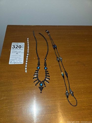 Sterling Bracelet, Hemitite Necklace, Beaded Eye Glass Chain A (1 of 11)