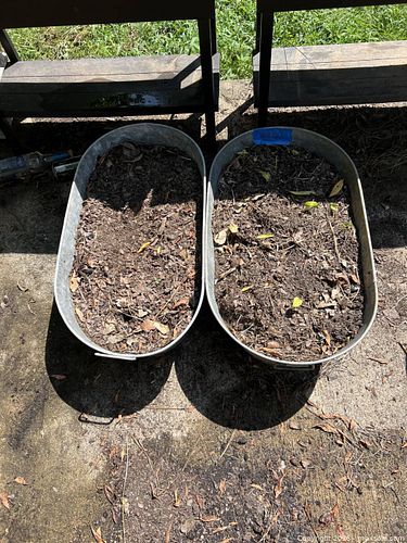 Pair of Medium Galvanized Steel Tubs (1 of 6)