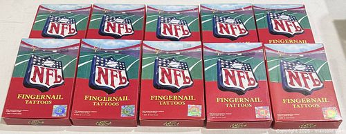 1997 NFL Temporary Nail Decal Tattoos Vintage Boxed Sets Play By Play Large Lot 100+ (1 of 4)