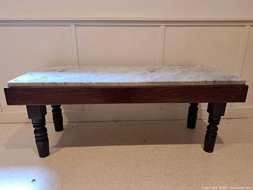 Vintage Marble-Topped Low Coffee Table (1 of 9)
