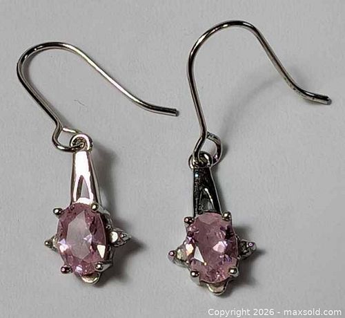 Sterling Silver Pink Topaz Earrings  (1 of 10)