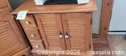 Light Natural Solid Wood Cabinet with Small Drawers (1 of 10)