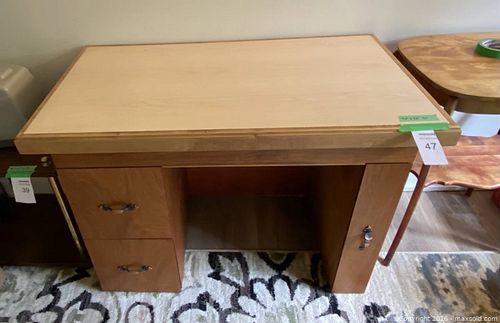 Light Wood Sewing Machine Cabinet with Drawers & Side Shelves (1 of 8)