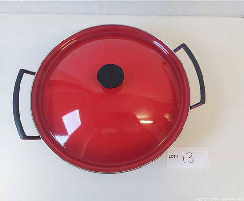 Le Creuset Red Enameled Cast Iron Wok with Lid (1 of 7)