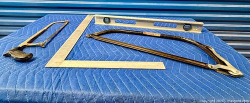 Mixed hand saw, hacksaw, level and metal square set (1 of 14)