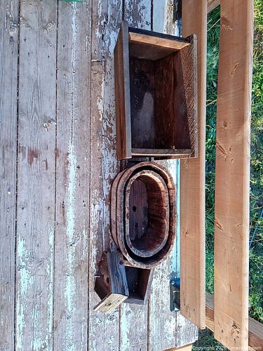 Lot of 2-3 Rustic Wooden Planters, Tubs & Birdhouse/Feeder (1 of 3)