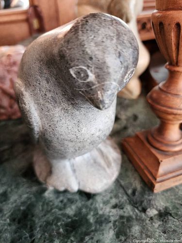 Carved Stone Bird and Fish Sculpture, Soapstone/Serpentine (1 of 11)