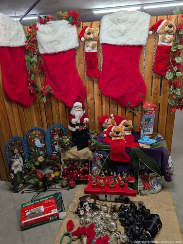 Christmas Decorations Lot — Stockings, Ornaments, Wreath & Much more (1 of 14)