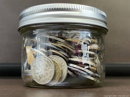 Mixed World Coins Lot (51-100) with Glass Jar (1 of 15)