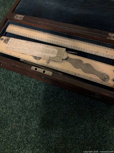 Early 20th Century Thomas Drafting Instrument Box Set A (1 of 8)