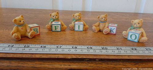 (A) Five Enesco Cherished Teddies bear figurines (1 of 5)