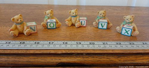 (B) Five Enesco Cherished Teddies bear figurines (1 of 5)