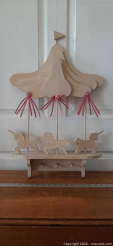 Handmade wooden carousel wall shelf (1 of 6)