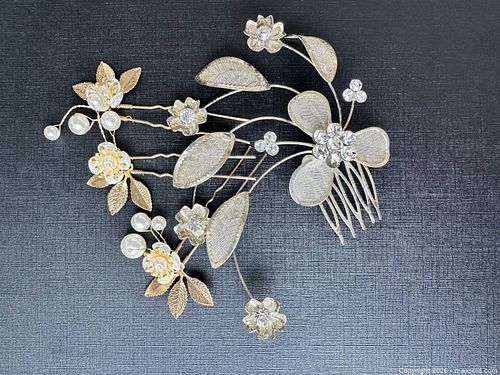 Pearl & Rhinestone Bridal Hair Jewelry (1 of 4)