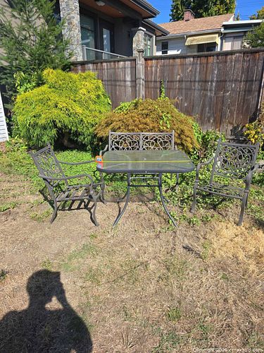 Patio Dining Set with Textured Glass Top Table & Seating for 4 (1 of 14)