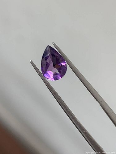 0.75ct Natural Pear Amethyst Loose Gemstone 7.85x5.5mm (1 of 5)