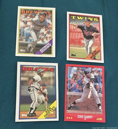 Lot of 4 Baseball Cards from the 1980’s (1 of 3)